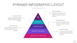 渐变紫色3D金字塔PPT信息图表19