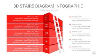 红色3D阶梯PPT图表29
