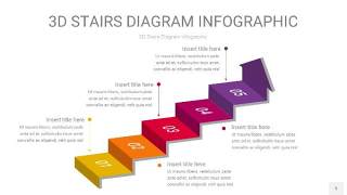 多色3D阶梯PPT图表5