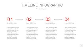 红色时间轴PPT信息图11