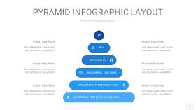 浅蓝色3D金字塔PPT信息图表9