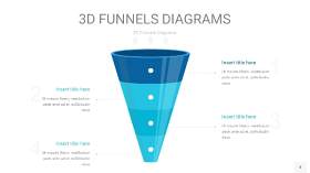 宝石蓝3D漏斗PPT信息图表4