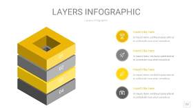 灰黄色3D分层PPT信息图17