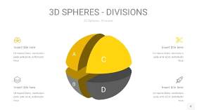 灰黄色3D球体切割PPT信息图8