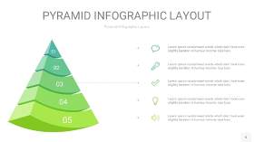 浅绿色3D金字塔PPT信息图表6