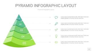 浅绿色3D金字塔PPT信息图表6