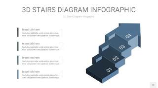 莫兰迪蓝色3D阶梯PPT图表20