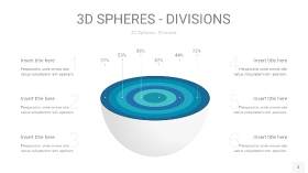 青色3D球体切割PPT信息图3