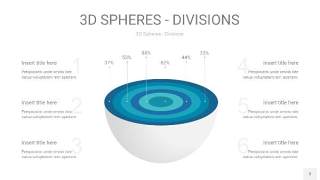 青色3D球体切割PPT信息图3