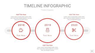 红色时间轴PPT信息图32