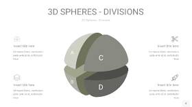 灰色3D球体切割PPT信息图8