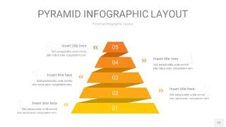 渐变黄色3D金字塔PPT信息图表12