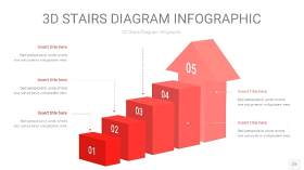 红色3D阶梯PPT图表22