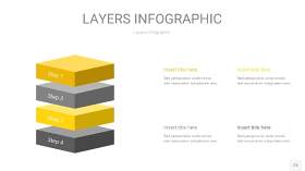 灰黄色3D分层PPT信息图23