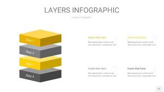 灰黄色3D分层PPT信息图23