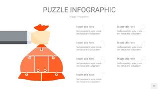 橘红色拼图PPT图表29