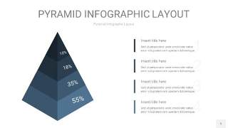 深蓝色3D金字塔PPT信息图表5