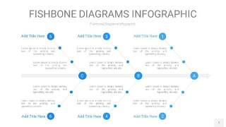 蓝色鱼骨PPT信息图表1