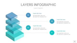 宝石绿3D分层PPT信息图28