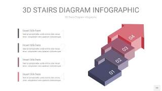 紫黄色3D阶梯PPT图表20
