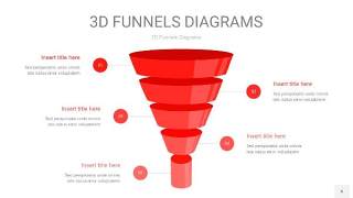 红色3D漏斗PPT信息图表6