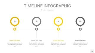 灰黄色时间轴PPT信息图14