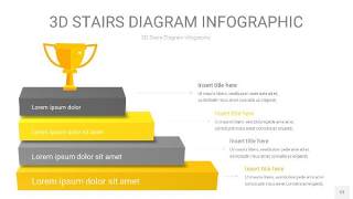 灰黄色3D阶梯PPT图表12