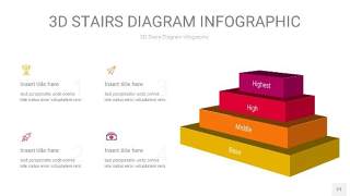 多色3D阶梯PPT图表21