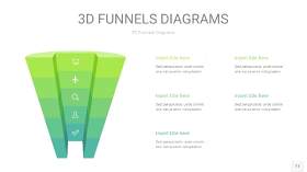 草绿色3D漏斗PPT信息图表11