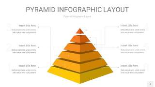 渐变黄色3D金字塔PPT信息图表4