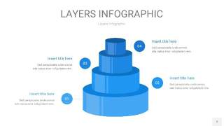 蓝色3D分层PPT信息图2