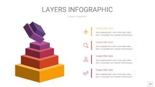 粉黄色3D分层PPT信息图14
