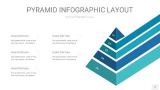 宝石蓝3D金字塔PPT信息图表21