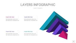 紫蓝色3D分层PPT信息图37