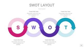 玫瑰紫SWOT图表PPT20