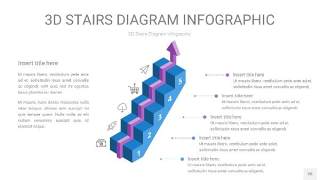 渐变紫蓝色3D阶梯PPT图表26