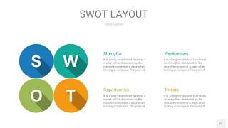 四色SWOT图表PPT12