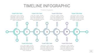蓝绿色时间轴PPT信息图13