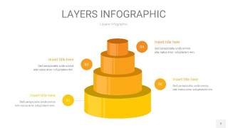 黄色3D分层PPT信息图2