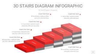 红色3D阶梯PPT图表2