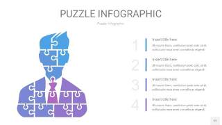 蓝紫色拼图PPT图表12