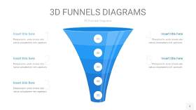 浅天蓝色3D漏斗PPT信息图表3