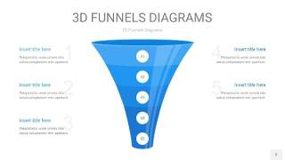 浅天蓝色3D漏斗PPT信息图表3