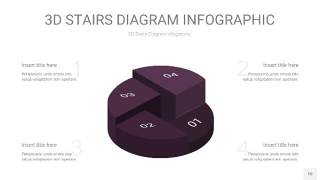 渐变深紫色3D阶梯PPT图表10