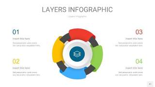四色3D分层PPT信息图41