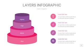 粉紫色3D分层PPT信息图5