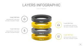 灰黄色3D分层PPT信息图18