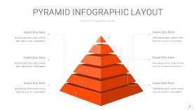 橘红色3D金字塔PPT信息图表4