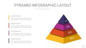 彩色3D金字塔PPT信息图表3