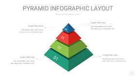 红绿色3D金字塔PPT信息图表1